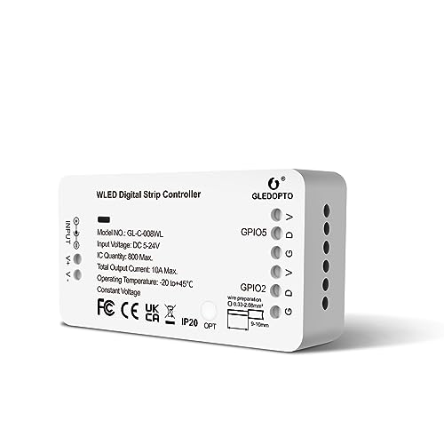 ESP8266 WLED Strip Controller LED Lighs Over 100 Dynamic Lighting Modes DIY WiFi APP Control 800 IC RGB RGBW No Need Hub ESP8266 WLED Strip Controller LED Lighs Over 100 Dynamic Lighting Modes DIY WiFi APP Control 800 IC RGB RGBW No Need Hub von GLEDOPTO
