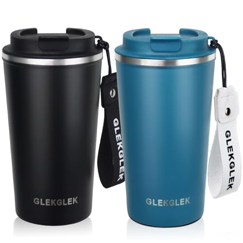 GLEKGLEK Coffee to go Becher 510ml Isolierter Reise Kaffeebecher mit Deckel 2er-Pack Kaffee Thermobecher für Auto Halter GLEKGLEK Coffee to go Becher 510ml Isolierter Reise Kaffeebecher mit Deckel 2er-Pack Kaffee Thermobecher für Auto Halter von GLEKGLEK