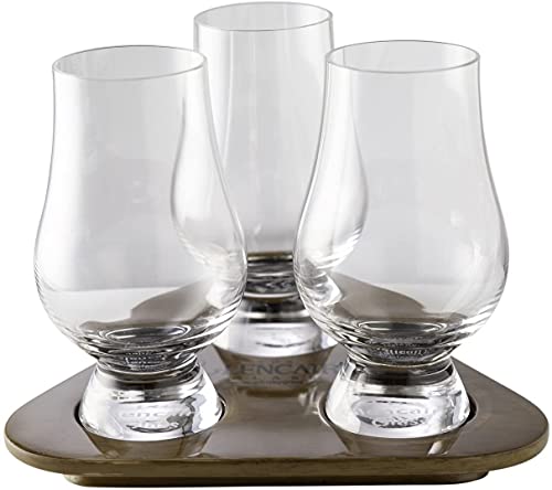 GLENCAIRN The Glass Tasting-Set I 3x Whiskeygläser 190 ml & 1x Holztablett I Bleifreies Kristallglas I Hochwertige Whiskey Gläser I spülmaschinentauglich & bruchsicher von GLENCAIRN