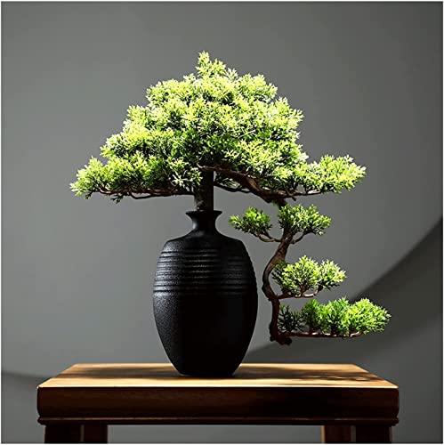 11-Zoll-Künstlicher Bonsai-Baum, Großer Blumentopf In Vase, Simulationsornamente, Kiefern-Bonsai-Pflanzen Zur Dekoration des Desktop-Displays von GLETSF
