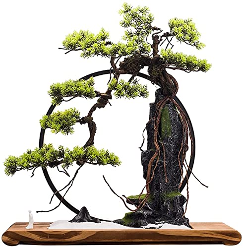 21 Zoll Großer Künstlicher Bonsai-Baum Im Topf, Simulierter Kiefern-Bonsai Mit Lichtern, Kunstpflanzen Für Die Anzeige Auf Dem Schreibtisch Im Home-Office von GLETSF