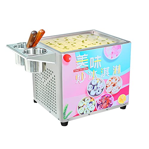 220W Rolled Ice Cream Maker, Stir-Fried Ice Cream Roll Making Machine, Joghurtcrememaschine für Bars Cafés Dessertläden, von GLETSF