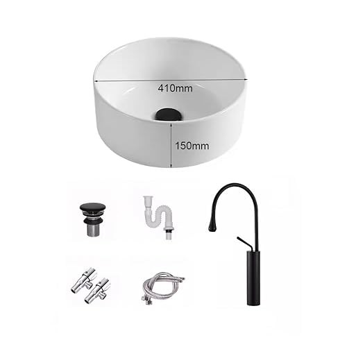 Badezimmer Waschbecken Gefäß Waschbecken Keramik Tisch Waschbecken Badezimmer Rundes Minimalistisches Waschbecken Kleine Wohnung Haushaltsbecken Balkon Waschen Kunst Wasc-B-One Size von GLETSF