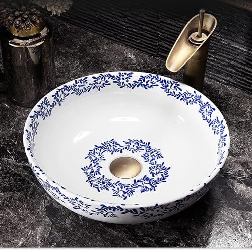 GLETSF Badezimmer Blau Und Weiß Keramik Arbeitsplatte Waschbecken Hand Bemalt Handwerk Nicht Einfach Zu Verblassen Hause Balkon Bad Kunst Waschbecken GLETSF Badezimmer Blau Und Weiß Keramik Arbeitsplatte Waschbecken Hand Bemalt Handwerk Nicht Einfach Zu Verblassen Hause Balkon Bad Kunst Waschbecken von GLETSF