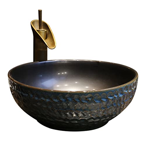 GLETSF Badezimmerwaschbecken Badezimmer-Aufsatzwaschbecken Rundes Keramikwaschbecken Home Art Aufsatzwaschbecken Badezimmer-Utensilienwaschbecken Mit Wasserhahn Aufsatzwaschbeck GLETSF Badezimmerwaschbecken Badezimmer-Aufsatzwaschbecken Rundes Keramikwaschbecken Home Art Aufsatzwaschbecken Badezimmer-Utensilienwaschbecken Mit Wasserhahn Aufsatzwaschbeck von GLETSF