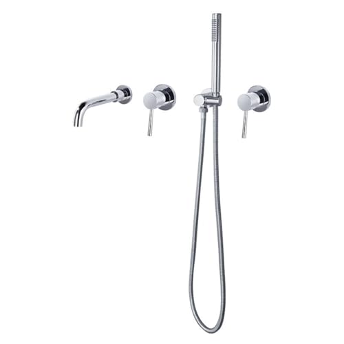 GLETSF Duschkopf-Set, Badewannenarmaturen Chrom Unterputz-Duschmischbatterien Wandmontage 360° Drehbarer Wasserhahn Einhebel-Duschmischer, Gebürstetes Gold-A-Chrome-A GLETSF Duschkopf-Set, Badewannenarmaturen Chrom Unterputz-Duschmischbatterien Wandmontage 360° Drehbarer Wasserhahn Einhebel-Duschmischer, Gebürstetes Gold-A-Chrome-A von GLETSF