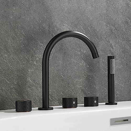 GLETSF Duschset 5-Loch Badewannen-Duschmischbatterie-Set Zweihebel-Badewannen-Duschmischbatterie Moderne Badewannenarmaturen Badewannenmischbatterie Mit Ausziehbarer Handbrause,-Black-C GLETSF Duschset 5-Loch Badewannen-Duschmischbatterie-Set Zweihebel-Badewannen-Duschmischbatterie Moderne Badewannenarmaturen Badewannenmischbatterie Mit Ausziehbarer Handbrause,-Black-C von GLETSF