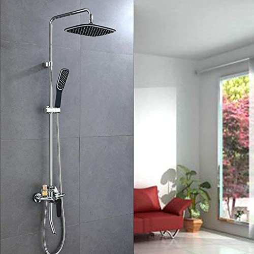 GLETSF Duschset-System Badezimmer Regendusche Wasserhahn Badewanne Duschkopf Messing Wassersparendes Duschmischset 3 Funktionsdusche-Black GLETSF Duschset-System Badezimmer Regendusche Wasserhahn Badewanne Duschkopf Messing Wassersparendes Duschmischset 3 Funktionsdusche-Black von GLETSF