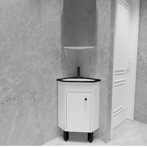 GLETSF Eckbadezimmerschrank mit Waschbecken, bodenmontiert, Badezimmerschrank mit Spiegelschrank, schwebendes kleines WC-Waschbecken, Kombination aus Waschbecken und Handwaschbe GLETSF Eckbadezimmerschrank mit Waschbecken, bodenmontiert, Badezimmerschrank mit Spiegelschrank, schwebendes kleines WC-Waschbecken, Kombination aus Waschbecken und Handwaschbe von GLETSF