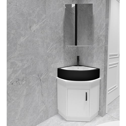 GLETSF Eckbadezimmerschrank mit Waschbecken, bodenmontiert, Badezimmerschrank mit Spiegelschrank, schwebendes kleines WC-Waschbecken, Kombination aus Waschbecken und Handwaschbe GLETSF Eckbadezimmerschrank mit Waschbecken, bodenmontiert, Badezimmerschrank mit Spiegelschrank, schwebendes kleines WC-Waschbecken, Kombination aus Waschbecken und Handwaschbe von GLETSF