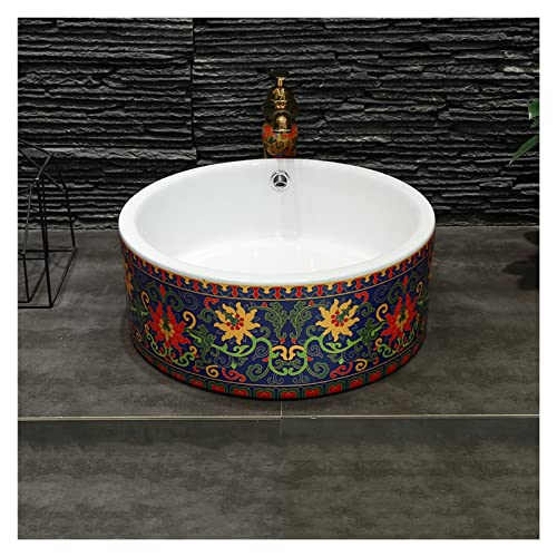 GLETSF Exquisite Kombination Aus Aufsatzwaschbecken Und Wasserhahn, Künstlerisches Porzellan-Keramik-Waschbecken Für Das Badezimmer, Aufsatzwaschbecken-A-B GLETSF Exquisite Kombination Aus Aufsatzwaschbecken Und Wasserhahn, Künstlerisches Porzellan-Keramik-Waschbecken Für Das Badezimmer, Aufsatzwaschbecken-A-B von GLETSF