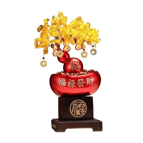 GLETSF Kristall-Geldbaum, Citrin-Glücksbaum Mit Hohem Sockel, Glücks-Goldbarren Zum Öffnen, Einweihungsdeko, Feng Shui, Bonsai GLETSF Kristall-Geldbaum, Citrin-Glücksbaum Mit Hohem Sockel, Glücks-Goldbarren Zum Öffnen, Einweihungsdeko, Feng Shui, Bonsai von GLETSF