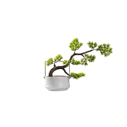 GLETSF Künstliche Pflanzen Künstlicher Bonsai-Baum, Grüne Simulation, Willkommenskiefer, Wohnzimmer, Büro, Desktop-Display, Silikon-Simulationspflanze, Große Dekoration, Simulation,-Green-B von GLETSF