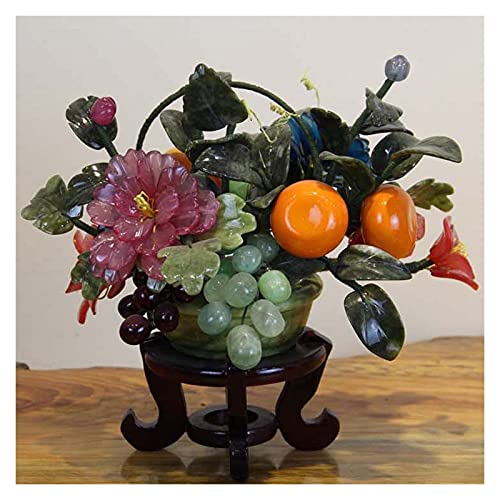 GLETSF Künstlicher Baum, Künstlicher Bonsai, Kreativer Bonsai Mit Jadeblüte Und Obstkorb, Künstliche Pflanzendekoration – Künstliche Zimmerpflanzen Für Die Heimdekoration Im Innenber von GLETSF
