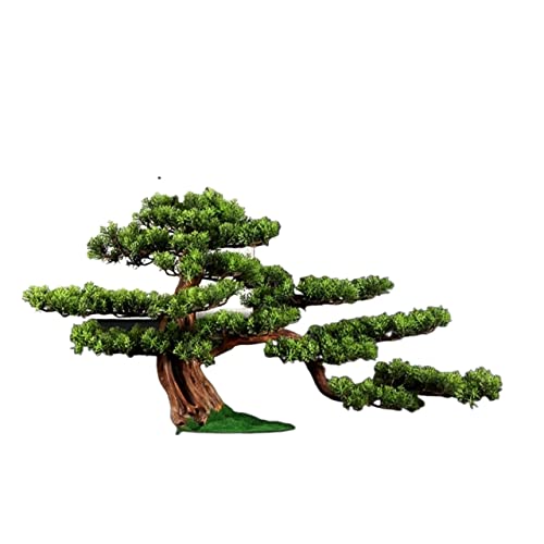 GLETSF Künstlicher Bonsai-Baum, 53,3 cm, Künstlicher Bonsai-Kieferbaum, Lebensechter Stamm, Künstliche Pflanzendekoration, In Schwarzem Pflanzgefäß, Künstlicher Bonsai-Baum von GLETSF