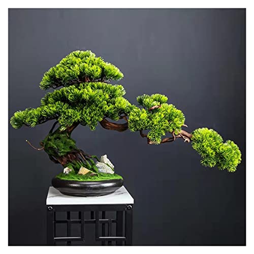 GLETSF Künstlicher Bonsai-Pflanzen-Home-Dector, Simulierte Willkommens-Kiefer, Bonsai-Dekoration, Wohnzimmer, Kunstbaum, Topfpflanze, Ornamente, Künstliche Landschaft, Ästhetischer D von GLETSF