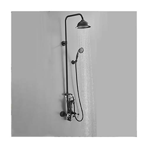 GLETSF Regenduschsystem Schwanen-Duscharmatur-Set Wandmontiertes Dusch-Kombi-Set Messing-Regenmischbatterie Mit Handbrause, Regenduschkopf, Gold-Black GLETSF Regenduschsystem Schwanen-Duscharmatur-Set Wandmontiertes Dusch-Kombi-Set Messing-Regenmischbatterie Mit Handbrause, Regenduschkopf, Gold-Black von GLETSF