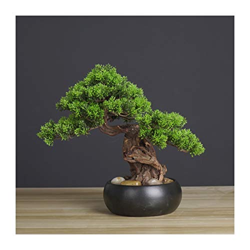 GLETSF Simulationsbaum, Künstlicher Bonsai, Tischständer, Kiefer, Simulationstopfpflanze, Dekorativer Bonsai, Schreibtisch-Display, Künstlicher Baum Im Keramiktopf Für Zuhause, Büro, von GLETSF