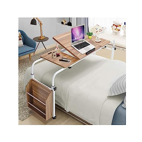 GLETSF Überbetttisch mit Rollen, mobiler Tisch über dem Bett, rollender Laptop-Schreibtisch über dem Bett, Verstellbarer Schreibtischwinkel und -höhe, Überbettwagen-Aufbewahrungsschreibtisch (1,2 m) von GLETSF