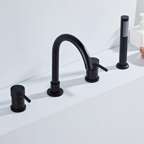 GLETSF Wandmontierter Duschhahn-Set, Duschmischbatterie Gold Badezimmer-Mischbatterie Mit Dusche 360 Grad Drehbarer Wasserhahn Einhebel-Duschmischer-B-Black-A GLETSF Wandmontierter Duschhahn-Set, Duschmischbatterie Gold Badezimmer-Mischbatterie Mit Dusche 360 Grad Drehbarer Wasserhahn Einhebel-Duschmischer-B-Black-A von GLETSF