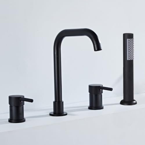 GLETSF Wandmontierter Duschhahn-Set, Duschmischbatterie Gold Badezimmer-Mischbatterie Mit Dusche 360 Grad Drehbarer Wasserhahn Einhebel-Duschmischer-B-Black-B GLETSF Wandmontierter Duschhahn-Set, Duschmischbatterie Gold Badezimmer-Mischbatterie Mit Dusche 360 Grad Drehbarer Wasserhahn Einhebel-Duschmischer-B-Black-B von GLETSF