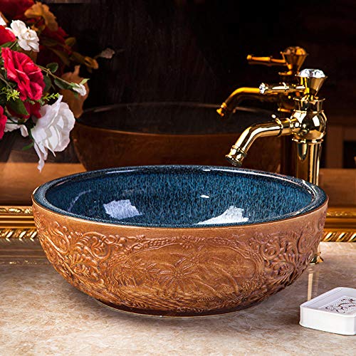 GLETSF Waschbecken, Aufsatzwaschbecken, Badezimmer-Kunstmuster, Schüsselförmiges Waschbecken, Aufsatzwaschbecken, Waschbecken Aus Porzellan GLETSF Waschbecken, Aufsatzwaschbecken, Badezimmer-Kunstmuster, Schüsselförmiges Waschbecken, Aufsatzwaschbecken, Waschbecken Aus Porzellan von GLETSF