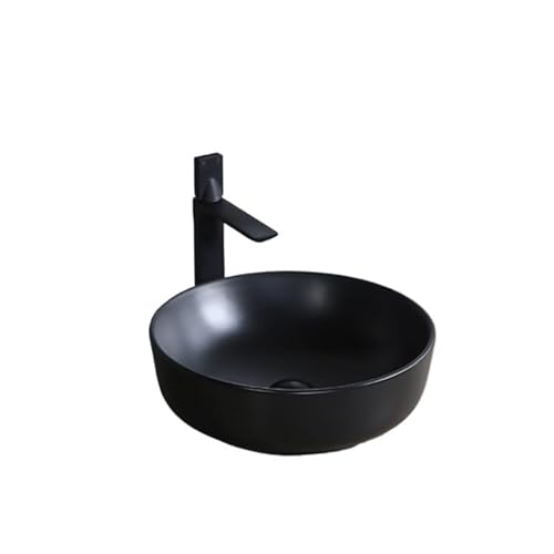 GLETSF Waschbecken, Aufsatzwaschbecken, Badezimmerwaschbecken, Mattschwarz, Aufsatzwaschbecken, Badezimmerwaschbecken, Keramik, Dünner Rand, Rund, Hotelwaschbecken GLETSF Waschbecken, Aufsatzwaschbecken, Badezimmerwaschbecken, Mattschwarz, Aufsatzwaschbecken, Badezimmerwaschbecken, Keramik, Dünner Rand, Rund, Hotelwaschbecken von GLETSF