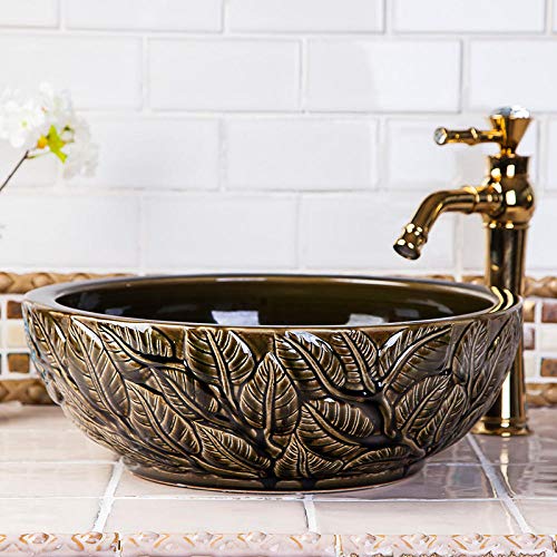 GLETSF Waschbecken, Aufsatzwaschbecken, Pfingstrosenmalerei, Badezimmerschrank, Keramik, Aufsatzwaschbecken, Rundes Keramikwaschbecken GLETSF Waschbecken, Aufsatzwaschbecken, Pfingstrosenmalerei, Badezimmerschrank, Keramik, Aufsatzwaschbecken, Rundes Keramikwaschbecken von GLETSF