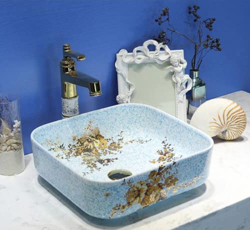 GLETSF Waschbecken, Aufsatzwaschbecken, Tischwaschbecken, Rechteckiges Keramik-Handwaschbecken, Waschbecken Für Das Badezimmer Zu Hause, Jingdezhen Art Waschbecken, Badezimmerwa GLETSF Waschbecken, Aufsatzwaschbecken, Tischwaschbecken, Rechteckiges Keramik-Handwaschbecken, Waschbecken Für Das Badezimmer Zu Hause, Jingdezhen Art Waschbecken, Badezimmerwa von GLETSF