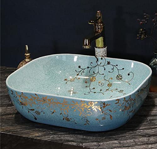GLETSF Waschbecken, Aufsatzwaschbecken Jingdezhen-Waschbecken, Rundes Waschbecken, Ovales Haushaltswaschbecken, Keramik-Kunst-Kunstwaschbecken, Rechteckige Waschbecken, B. Nur W GLETSF Waschbecken, Aufsatzwaschbecken Jingdezhen-Waschbecken, Rundes Waschbecken, Ovales Haushaltswaschbecken, Keramik-Kunst-Kunstwaschbecken, Rechteckige Waschbecken, B. Nur W von GLETSF