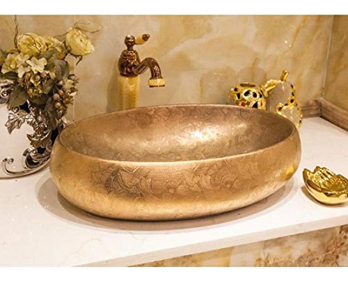 GLETSF Waschbecken, Aufsatzwaschbecken Oval Porzellan Klassische Malerei Kunst Aufsatzwaschbecken Keramik Waschbecken Porzellanwaschbecken-E GLETSF Waschbecken, Aufsatzwaschbecken Oval Porzellan Klassische Malerei Kunst Aufsatzwaschbecken Keramik Waschbecken Porzellanwaschbecken-E von GLETSF