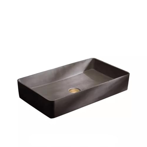 GLETSF Waschbecken Fürs Badezimmer, Aufsatzwaschbecken, Betonwaschbecken, Haushaltswaschbecken, Aufsatzwaschbecken, Waschbecken, Balkonwaschbecken Fürs Badezimmer-One Color-A von GLETSF