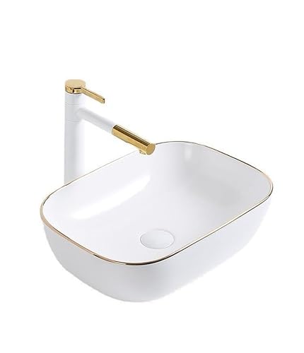 GLETSF Waschbecken Fürs Badezimmer, Aufsatzwaschbecken, Einfaches Badezimmer, Keramik-Kunst, Aufsatzwaschbecken, Phnom Penh, Einzelwaschbecken, Badezimmer, Balkonwaschbecken-One Color-460x325x135mm GLETSF Waschbecken Fürs Badezimmer, Aufsatzwaschbecken, Einfaches Badezimmer, Keramik-Kunst, Aufsatzwaschbecken, Phnom Penh, Einzelwaschbecken, Badezimmer, Balkonwaschbecken-One Color-460x325x135mm von GLETSF