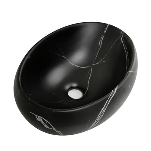 GLETSF Waschbecken Fürs Badezimmer, Aufsatzwaschbecken, Marmormuster, Einzelbecken, Schwarze Keramik, Aufsatzwaschbecken, Badezimmer, Keramikwaschbecken, Home Art Waschbecken GLETSF Waschbecken Fürs Badezimmer, Aufsatzwaschbecken, Marmormuster, Einzelbecken, Schwarze Keramik, Aufsatzwaschbecken, Badezimmer, Keramikwaschbecken, Home Art Waschbecken von GLETSF