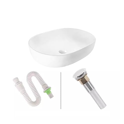 GLETSF Waschbecken Fürs Badezimmer, Keramik-Tischwaschbecken, Einfaches Ovales Waschbecken, Badezimmer, Heimwaschbecken, Balkonwaschbecken, Kunstwaschbecken-A-One Size GLETSF Waschbecken Fürs Badezimmer, Keramik-Tischwaschbecken, Einfaches Ovales Waschbecken, Badezimmer, Heimwaschbecken, Balkonwaschbecken, Kunstwaschbecken-A-One Size von GLETSF