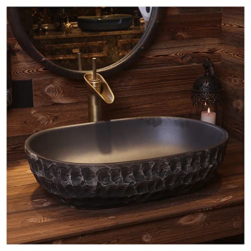 GLETSF Waschbecken Im Geschnitzten Kunststil, Retro-Keramik-Aufsatzwaschbecken 56 X 40 X 15 cm, Aufsatzwaschbecken Für Die Garderobe Kann Drinnen Oder Draußen Installiert Werden GLETSF Waschbecken Im Geschnitzten Kunststil, Retro-Keramik-Aufsatzwaschbecken 56 X 40 X 15 cm, Aufsatzwaschbecken Für Die Garderobe Kann Drinnen Oder Draußen Installiert Werden von GLETSF