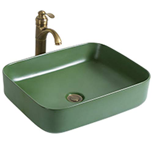 GLETSF Waschtische & Waschtische Badezimmerwaschbecken Mattgrünes Keramikwaschbecken Retro Art Aufsatzwaschbecken Einfacher Waschtisch Möbelzubehör Balkonwaschbecken Geschenk GLETSF Waschtische & Waschtische Badezimmerwaschbecken Mattgrünes Keramikwaschbecken Retro Art Aufsatzwaschbecken Einfacher Waschtisch Möbelzubehör Balkonwaschbecken Geschenk von GLETSF