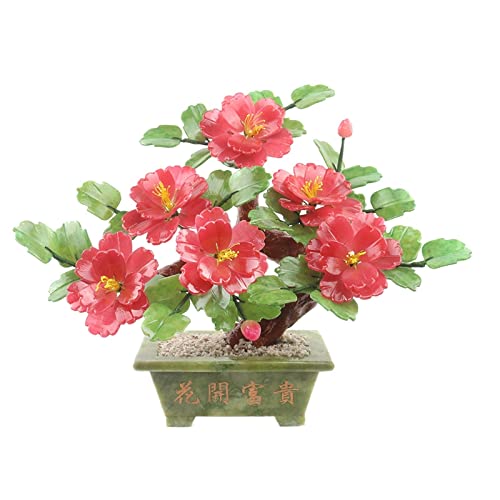 Künstlicher Kleiner Bonsai-Baum, Kunstpflanzen, Jadeit, Veranda-Bonsai-Ornamente, Luoyang-Pfingstrosen-Blumenhandwerk, Topf-Desktop-Home-Office-Dekoration, Wohnzimmer-Kun Künstlicher Kleiner Bonsai-Baum, Kunstpflanzen, Jadeit, Veranda-Bonsai-Ornamente, Luoyang-Pfingstrosen-Blumenhandwerk, Topf-Desktop-Home-Office-Dekoration, Wohnzimmer-Kun von GLETSF