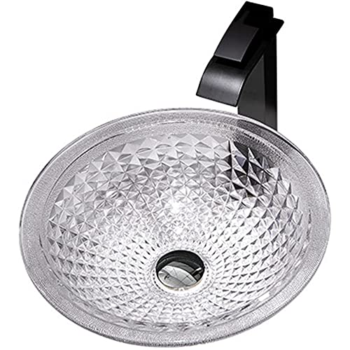 Modernes Aufsatzwaschbecken, Waschbecken Aus Durchscheinendem Gehärtetem Glas Mit Ablaufgarnitur, Für Die Badrenovierung, Rund Modernes Aufsatzwaschbecken, Waschbecken Aus Durchscheinendem Gehärtetem Glas Mit Ablaufgarnitur, Für Die Badrenovierung, Rund von GLETSF