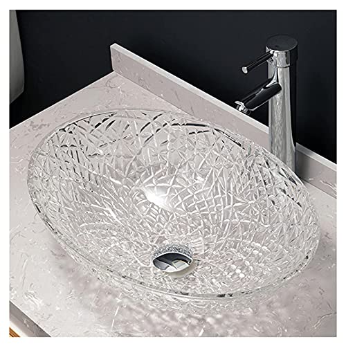 Modernes Aufsatzwaschbecken, Waschbecken Aus Durchscheinendem Gehärtetem Glas Mit Ablaufgarnitur, Für Die Badrenovierung Modernes Aufsatzwaschbecken, Waschbecken Aus Durchscheinendem Gehärtetem Glas Mit Ablaufgarnitur, Für Die Badrenovierung von GLETSF