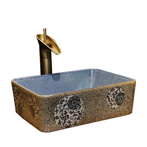 Waschbecken, Aufsatzwaschbecken, Steinimitat, Keramik, Kleines Aufsatzwaschbecken Für Den Haushalt, 1 Waschbecken, Aufsatzwaschbecken, Steinimitat, Keramik, Kleines Aufsatzwaschbecken Für Den Haushalt, 1 von GLETSF