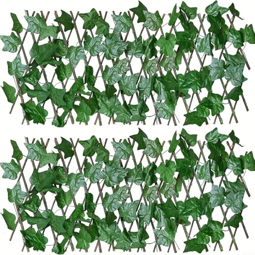 12 x Sichtschutzzaun aus künstlichem Efeu, erweiterbar, mit realistischen Blättern, für Haus und Garten, Dekoration (B) von GLFLOW