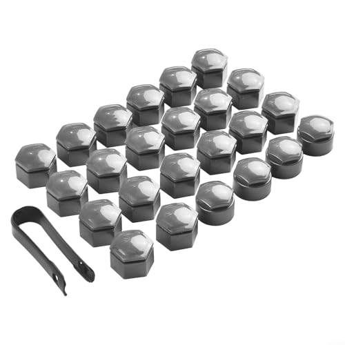 24 Stück Auto-Radmutterabdeckungen 22 mm Lug Bolt Schutz mit Werkzeug zum Entfernen von Opel 2010–2017 Grau von GLFLOW