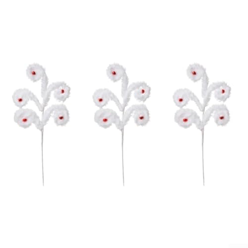 3 Stück Weihnachtsdeko mit Glocken, flexibel und für Baum, Geländer und Tischplatte (weiß) von GLFLOW