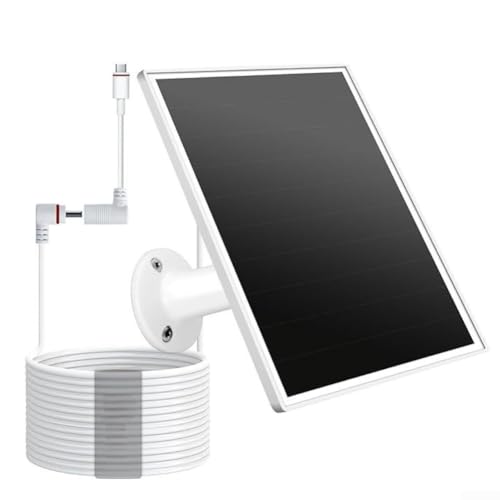5W Monokristallines Solarpanel für Ringkameras, wasserdichtes Design, verstellbare Halterung für optimales Sonnenlicht, und 2,4 m Kabel für bequeme Installation (5 W) von GLFLOW
