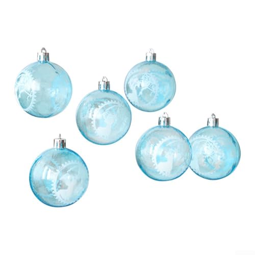6er Set Christbaumkugel transparent mit Elchmotiv für Feiertagsdekoration und festliches Ambiente von GLFLOW