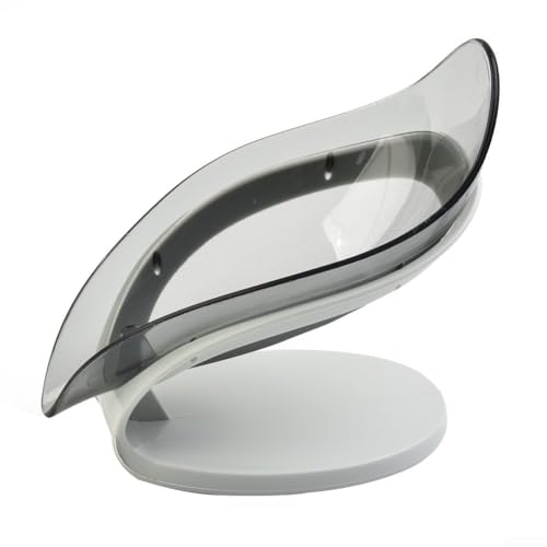 ABS-Seifenhalter mit selbstentleerender Funktion und sicherem Saugnapf für Badezimmer, Küche, Dusche, Aufbewahrung zur Vermeidung von Seifenmatschigkeit (grau) von GLFLOW