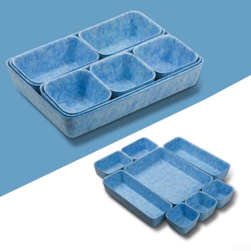 Aufbewahrungsbox-Set mit multifunktionalem Filz-Organizer für Kosmetik, Accessoires und Bürobedarf, kompaktes Design für einfache Aufbewahrung von Regal und Schreibtisch (blau) von GLFLOW