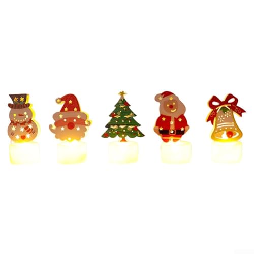 Batteriebetriebene 6 LED-Teelichter mit festlichen Weihnachtsdekorationen wie Schneemänner und Bäumen, entworfen für sicheres und gemütliches Zuhause und Esstisch-Ambiente Batteriebetriebene 6 LED-Teelichter mit festlichen Weihnachtsdekorationen wie Schneemänner und Bäumen, entworfen für sicheres und gemütliches Zuhause und Esstisch-Ambiente von GLFLOW