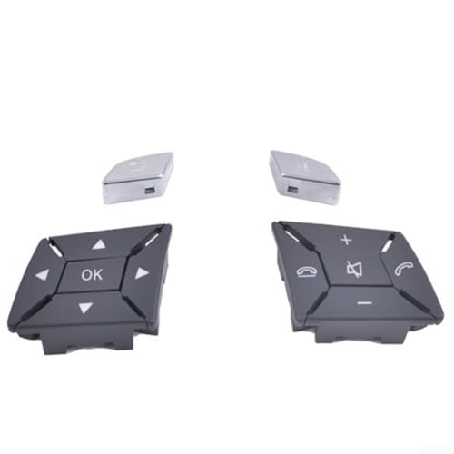 Ersatz Lenkradknopf für Mercedes Modelle C Klasse, E Klasse, GLK, A Klasse, B Klasse, CLA, GLA 2011 2016 Multifunktionssteuerschalter (Shell Gray) von GLFLOW
